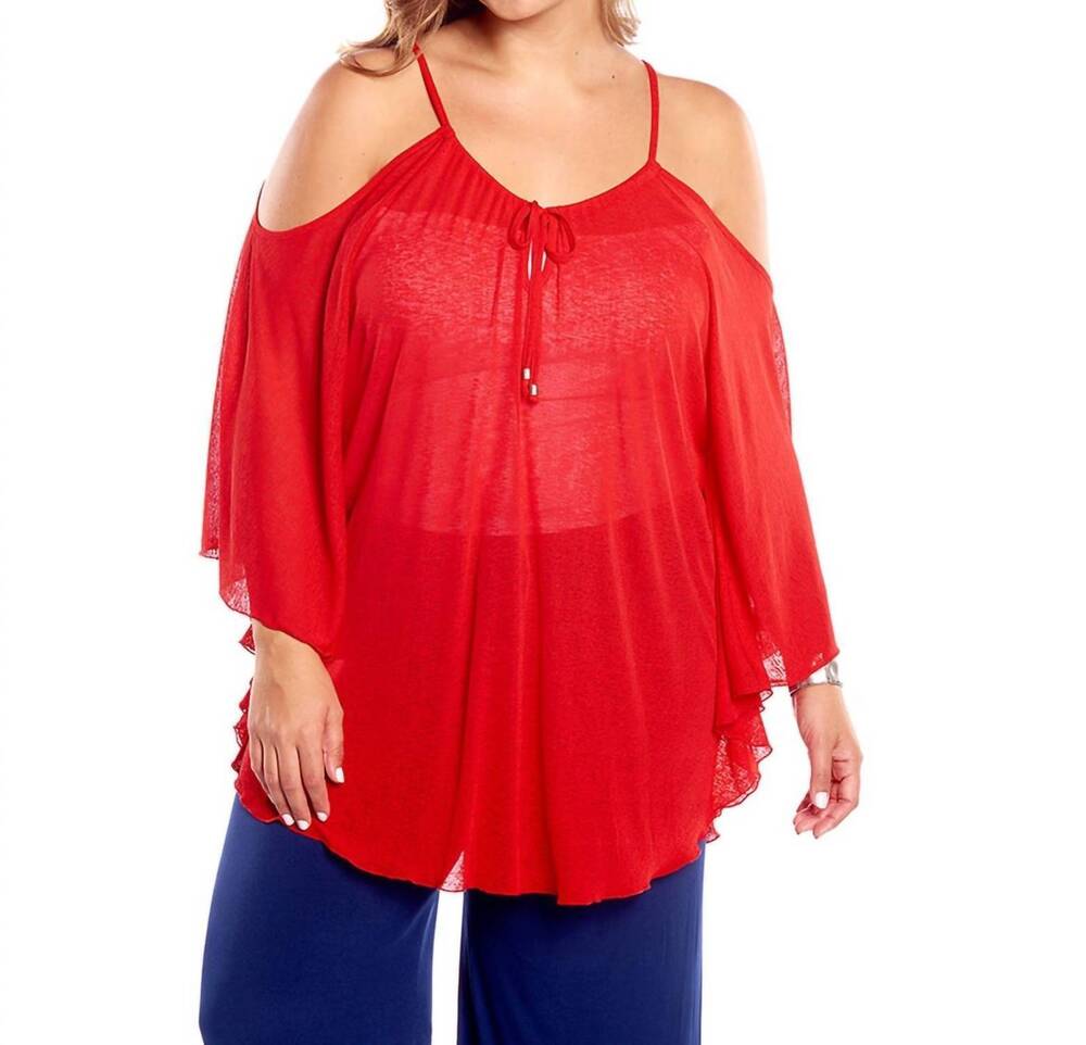NEW ALWAYS FOR ME flirty plus size cover up dress in red